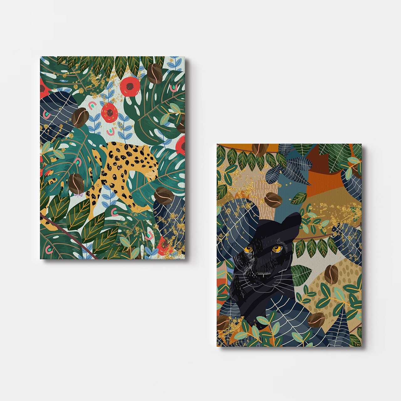 Set 2 tablouri decorative, 2KNV4248, Lemn, Multicolor - view 3