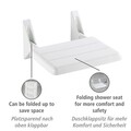Scaun de dus rabatabil Secura, Wenko, 35x36x19 cm, aluminiu/ABS, alb