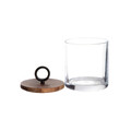 Recipient cu capac pentru depozitare Hardie, Homla, 10x14 cm, sticla/lemn, transparent/maro