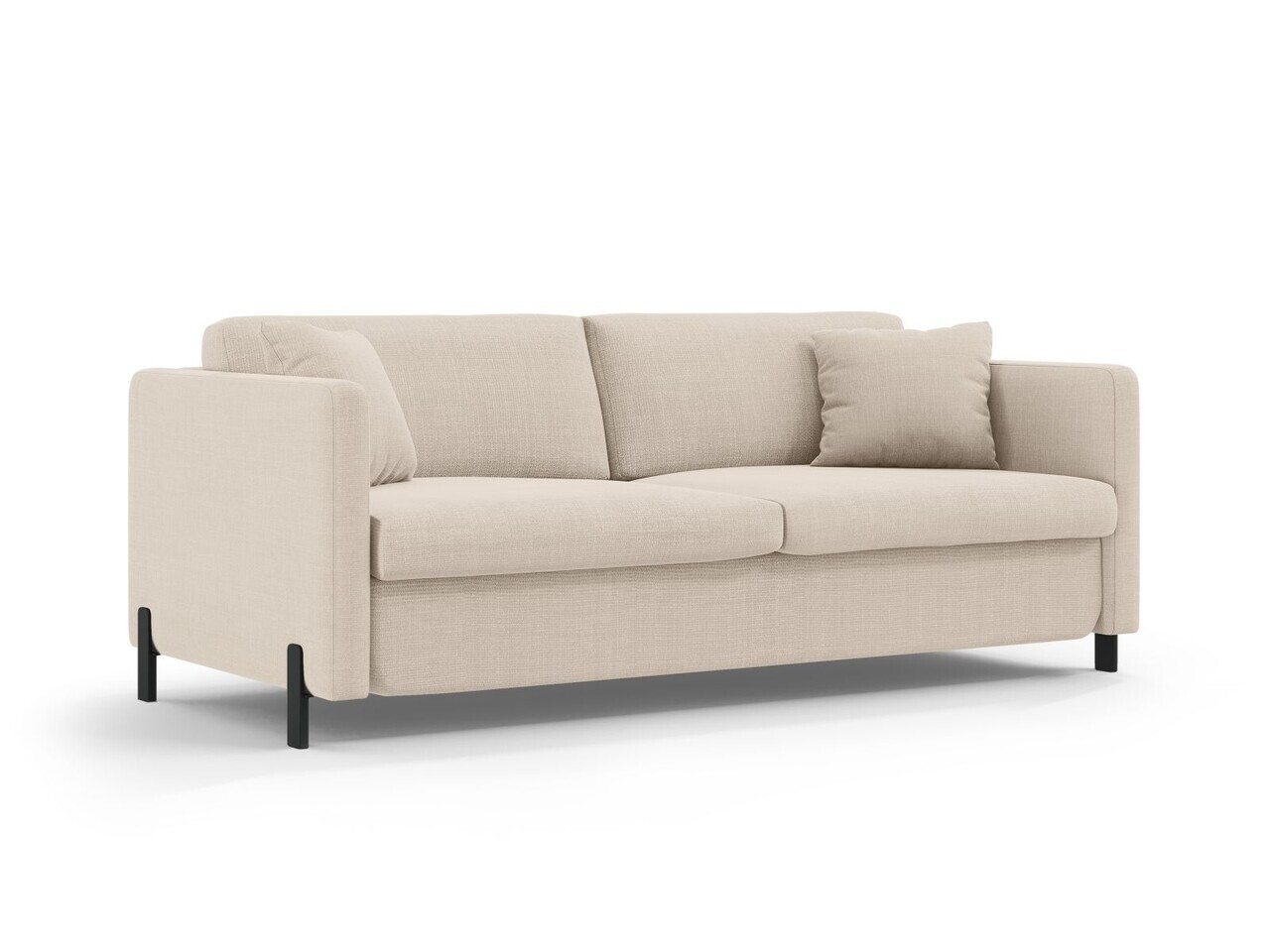 Canapea extensibila 3 locuri, Gloria, Micadoni Home, 206x102x88 cm, tesatura structurata, bej — imaginea 3