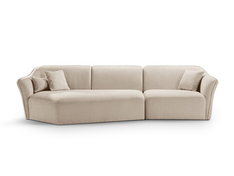 Coltar stanga 5 locuri, Hailey, Micadoni Home, 292x138x79 cm, tesatura boucle, bej inchis
