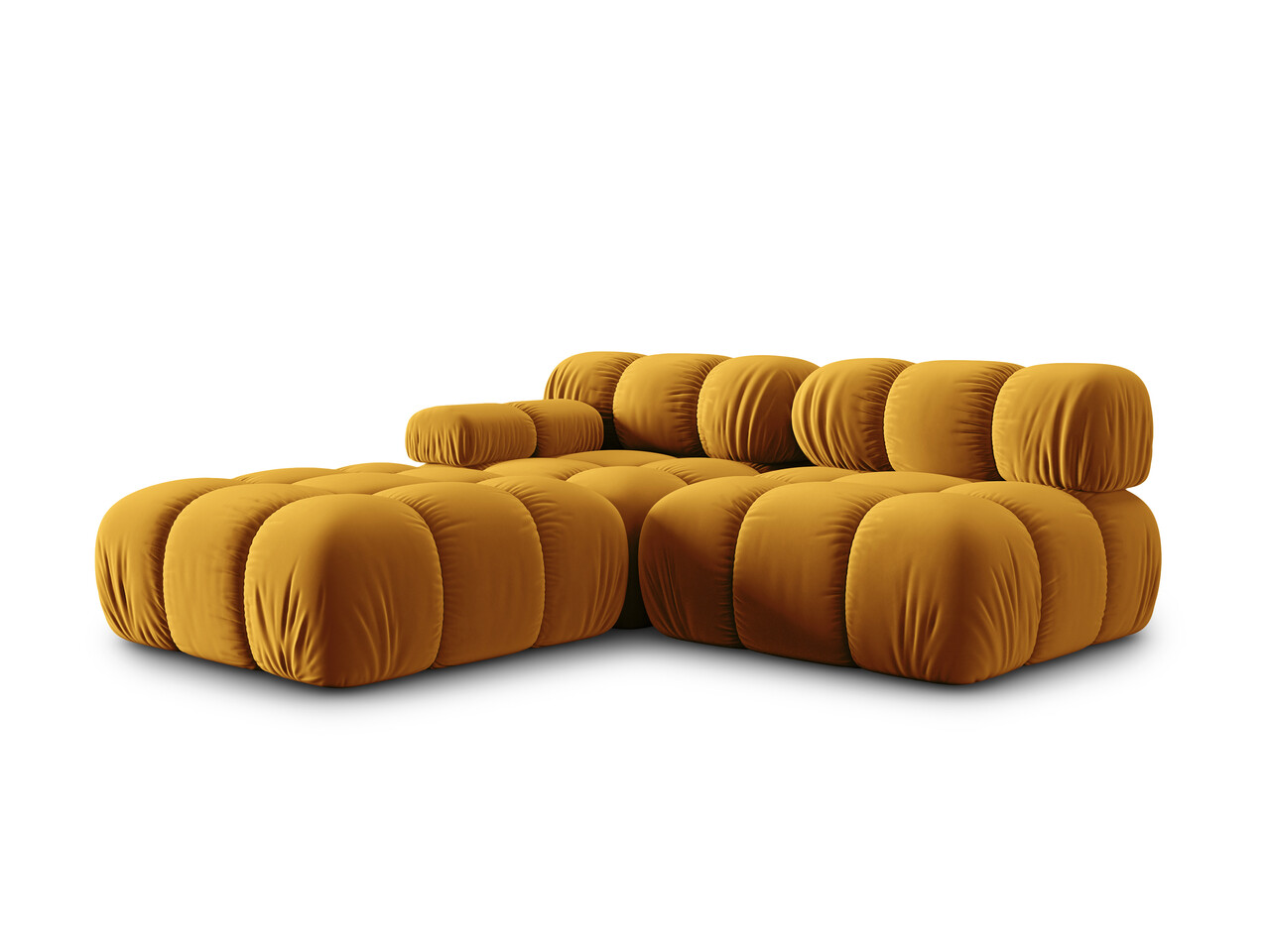 Canapea modulara dreapta 4 locuri, Bellis, Micadoni Home, BL, 282x94x70 cm, catifea, galben - view 6