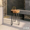 Masuta living Tripp, Pakoworld, 33x30x47 cm, lemn masiv/metal, maro/negru