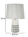 Lampa de masa Lace, Mauro Ferretti, 1 x E14, 40W, 23x33 cm, ceramica/fier, alb/argintiu