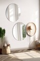 Oglinda decorativa, Mirrorland, Round, Oglindă indestructibilă cu obturator, Argintiu