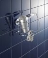 Suport pentru uscator de par WENKO Vacuum-Loc®, fara gaurire si insurubare, 13 x 13.5 x 13.5 cm, otel, argintiu