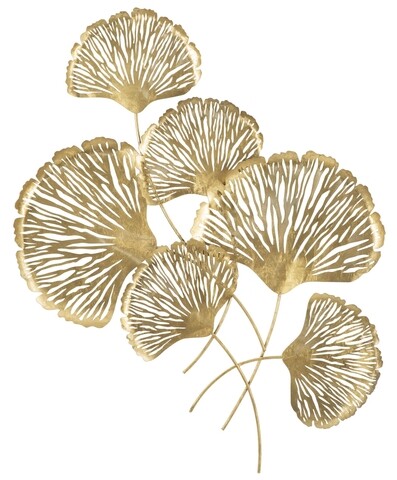 Decoratiune de perete Iris Verticale, Mauro Ferretti, 75×101 cm, fier, auriu