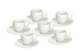 Set 6 cesti de cafea cu farfurie Golf, Tognana Porcellane, 90 ml, portelan, alb