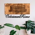 Decoratiune de perete, Colosseum, lemn/metal, 58 x 33 cm, negru/maro