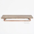Raft de perete, Evila Originals, COP001, 60x12x14 cm, Nuc / Rose Gold