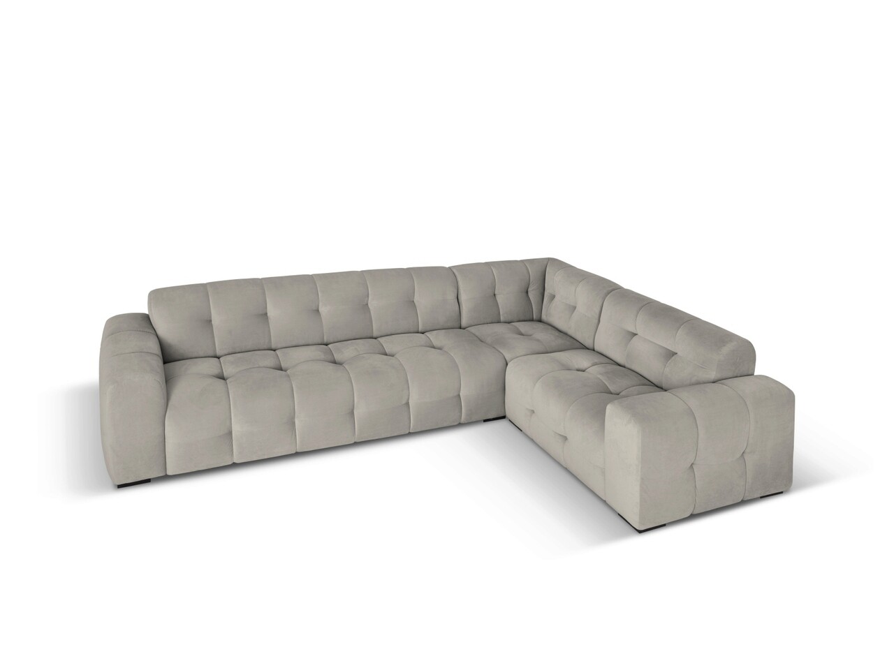 Coltar dreapta 6 locuri, Kendal, Micadoni Home, BL, 332x231x79 cm, catifea, gri inchis - 1 | YEO
