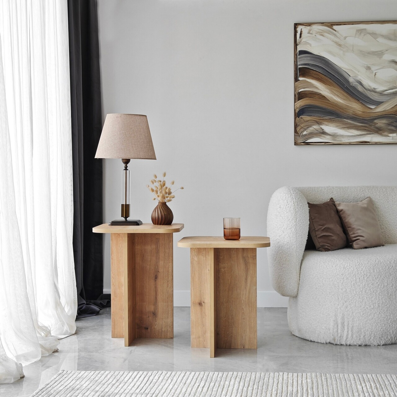 Set masute 2 piese, Neostill, Blues Set, PAL, Stejar - 1 | YEO