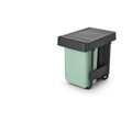 Cos de gunoi incorporat, Brabantia, Sort&Go, 2x15 L, 48.1x31.9x43.1 cm, polipropilena, gri inchis/verde jad