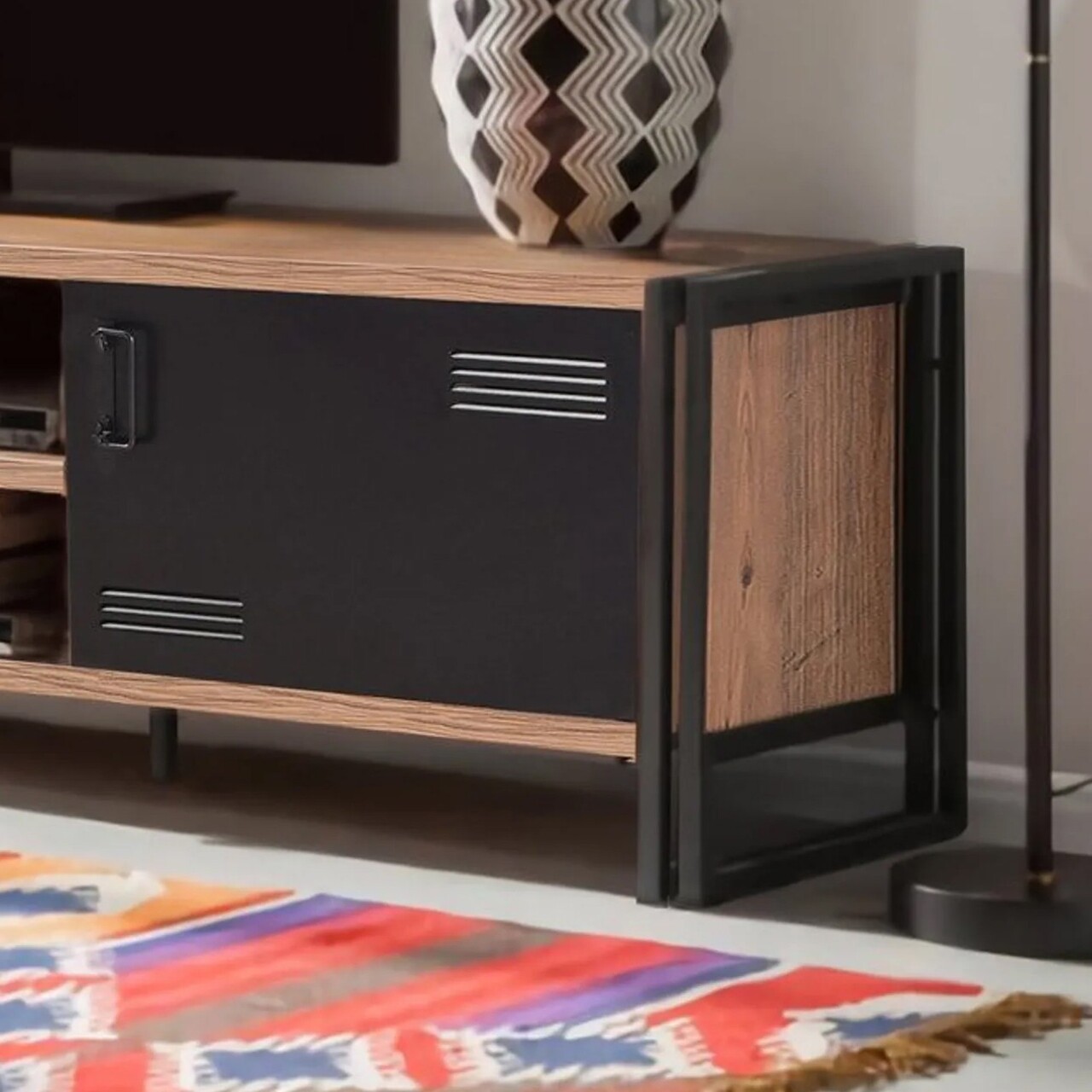 Set mobilier living, Sapphire, COSMO-TKM.1, PAL, Pin Atlantic / Negru