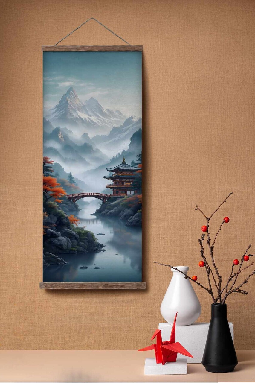 Tablou decorativ, ARTJPNPSTRDK22, Lemn masiv, Pictura pe canvas, Multicolor - view 2