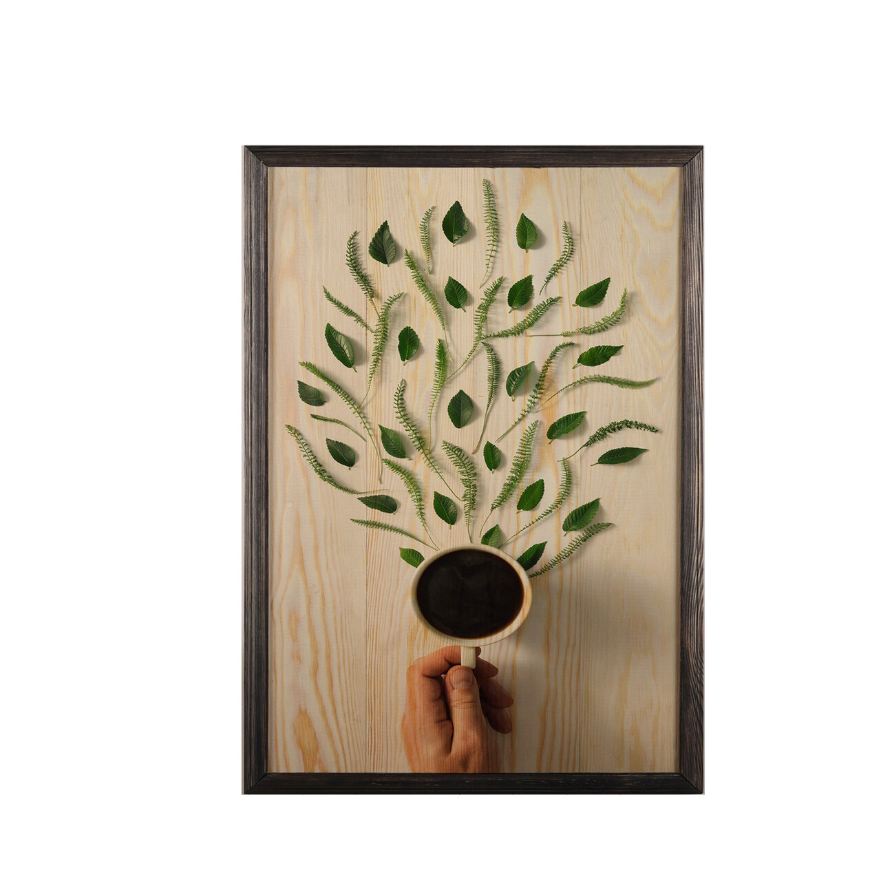 Tablou decorativ, Coffee Tree, Lemn, Lemn, Multicolor - 1 | YEO