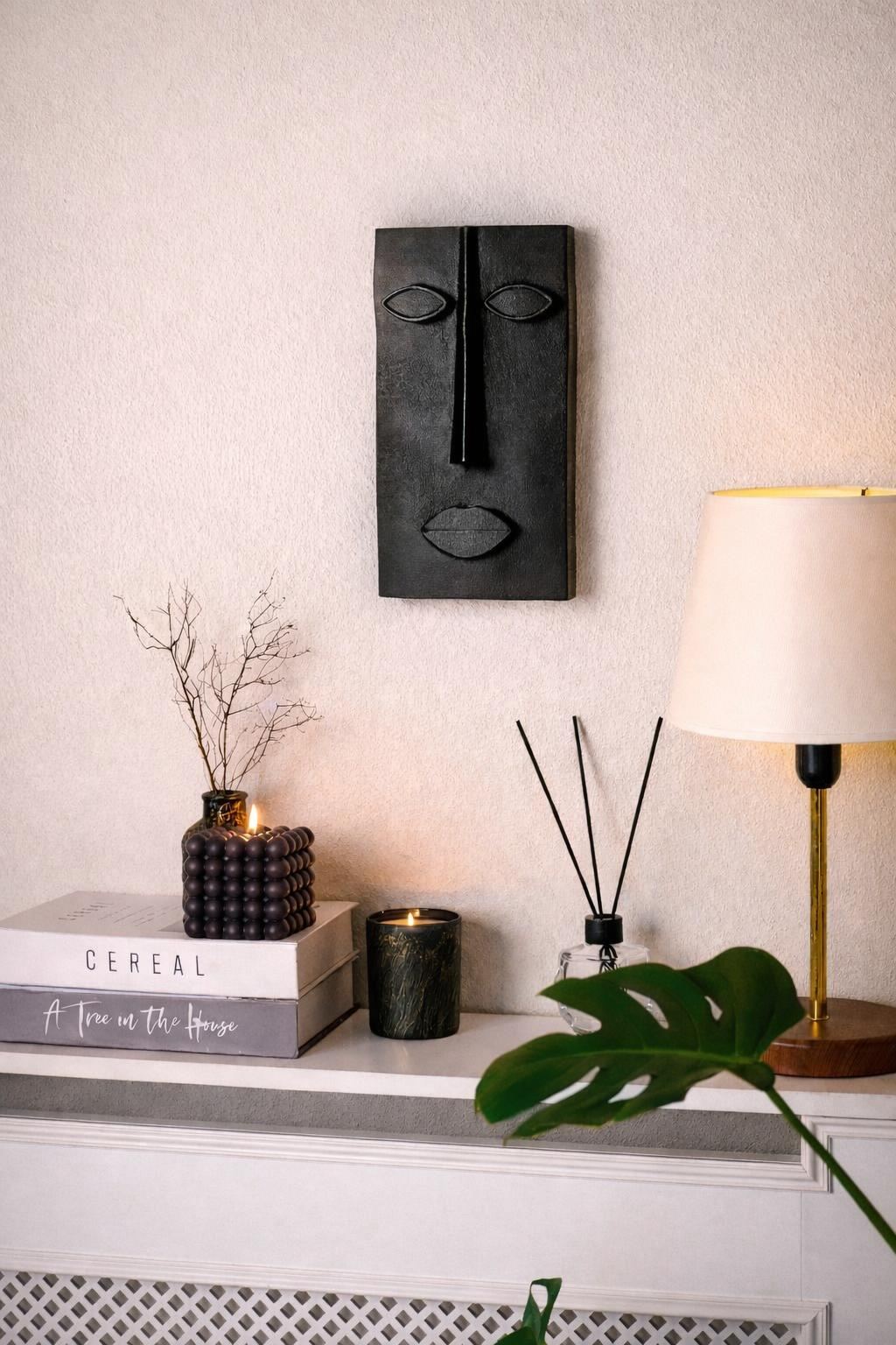 Decoratiune de perete, Ers2400, Bioplastic, Dimensiune: 11 x 21 cm, Negru