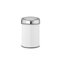 Cos de gunoi cu soft touch, Brabantia, White, cu fixare pe perete, 3 L, 18.4x18x28 cm, otel, alb