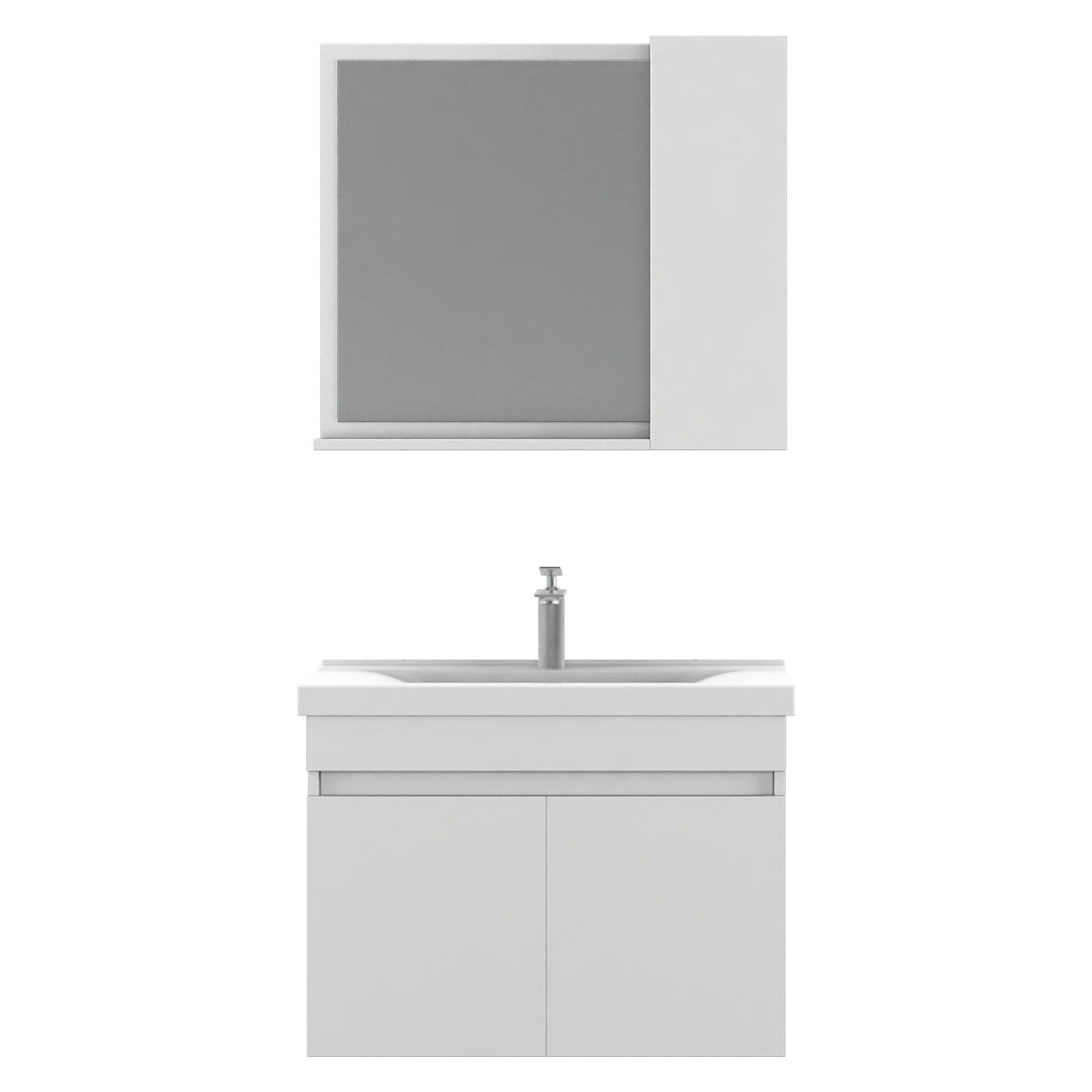 Set mobilier de baie (2 piese), Hanah Home, Amore 80, Alb mat - view 4