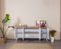 Consola, Wolina, Mount, 80x180x41 cm, MDF , Alb / Stejar
