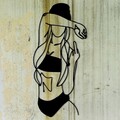 Decoratiune de perete, Cool Woman 2, metal, 28.5 x 60 cm, negru
