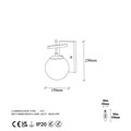 Aplica de perete, Zahar - 13111, Fulgor, 12 x 20 x 51 cm, 1 x E14, 40W, auriu