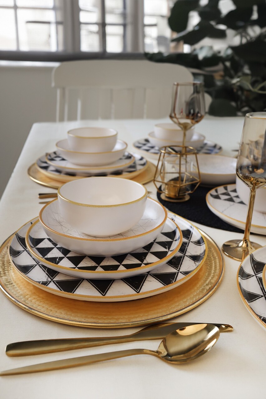 Set de cină din ceramică (24 bucăți), L'essentiel Maison, 275KRM2339, Antibacterian, Alb mat - view 5