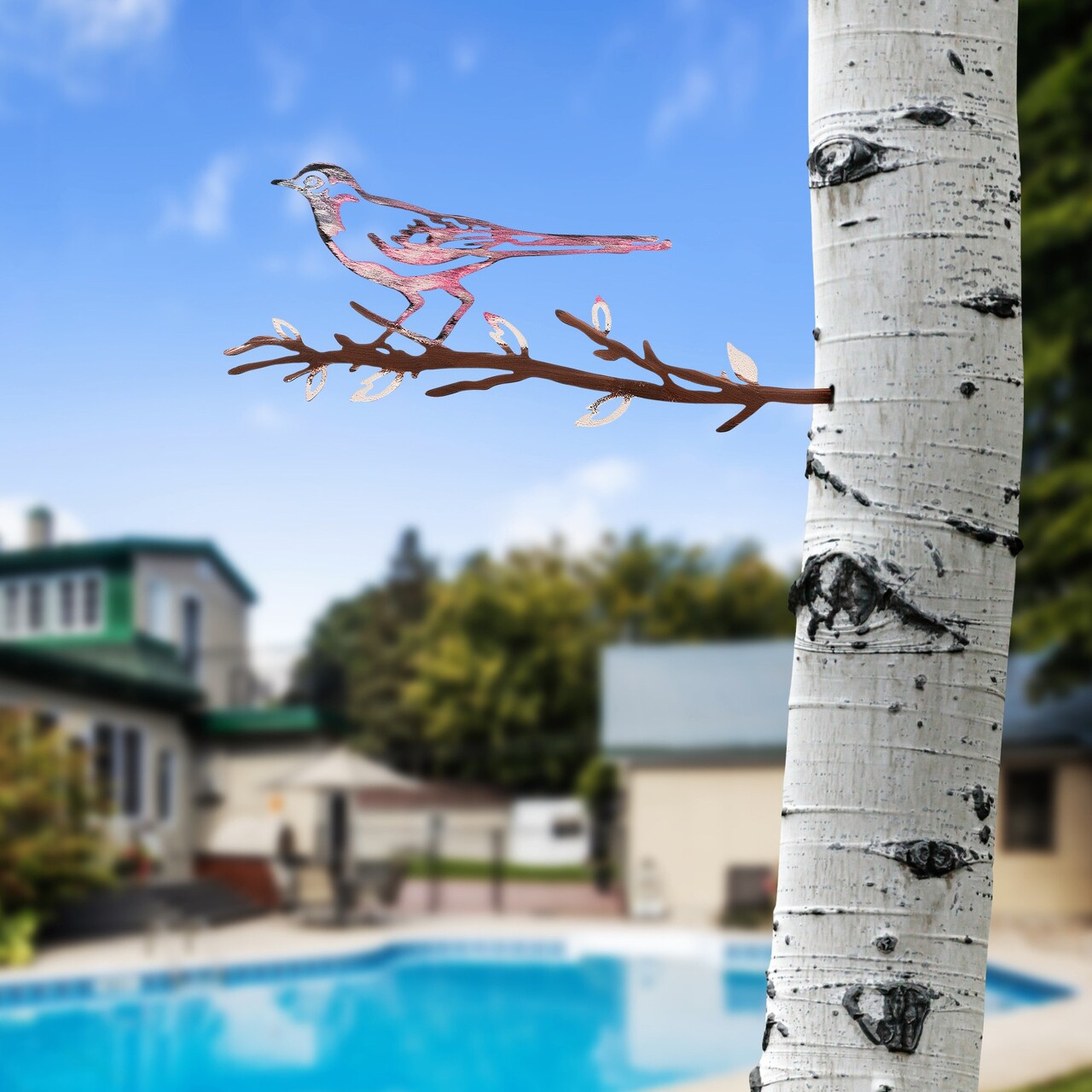 Obiect decorativ de grădină, Bird on the branch 25, 20x50 cm, Multicolor - imagine 3