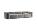 Canapea 4 locuri, Bergamo, Cosmopolitan Design, 364x108x70 cm, tesatura structurata, gri deschis