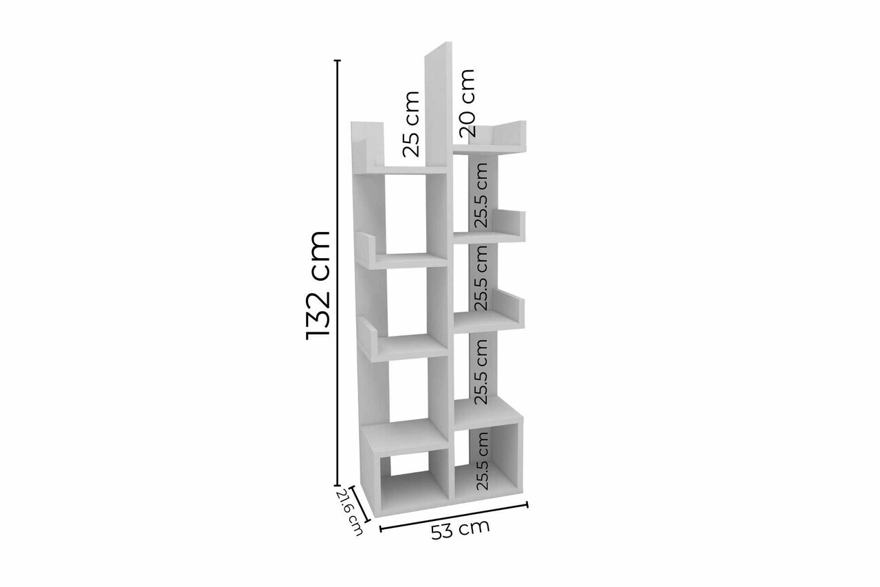 Corp biblioteca, Hanah Home, Pamfilya, 53x132x21.6 cm, Alb — imaginea 4