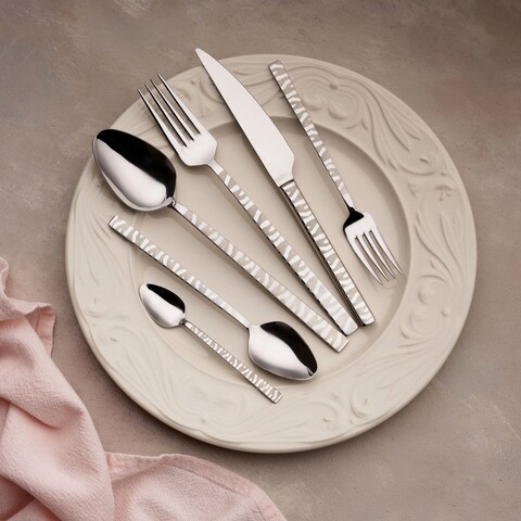 Set de tacâmuri (36 de piese), L'essentiel Maison, 645DRM1241, Furculiță de masă: 21 x 2,5 cm (6 bucăți), Argintiu