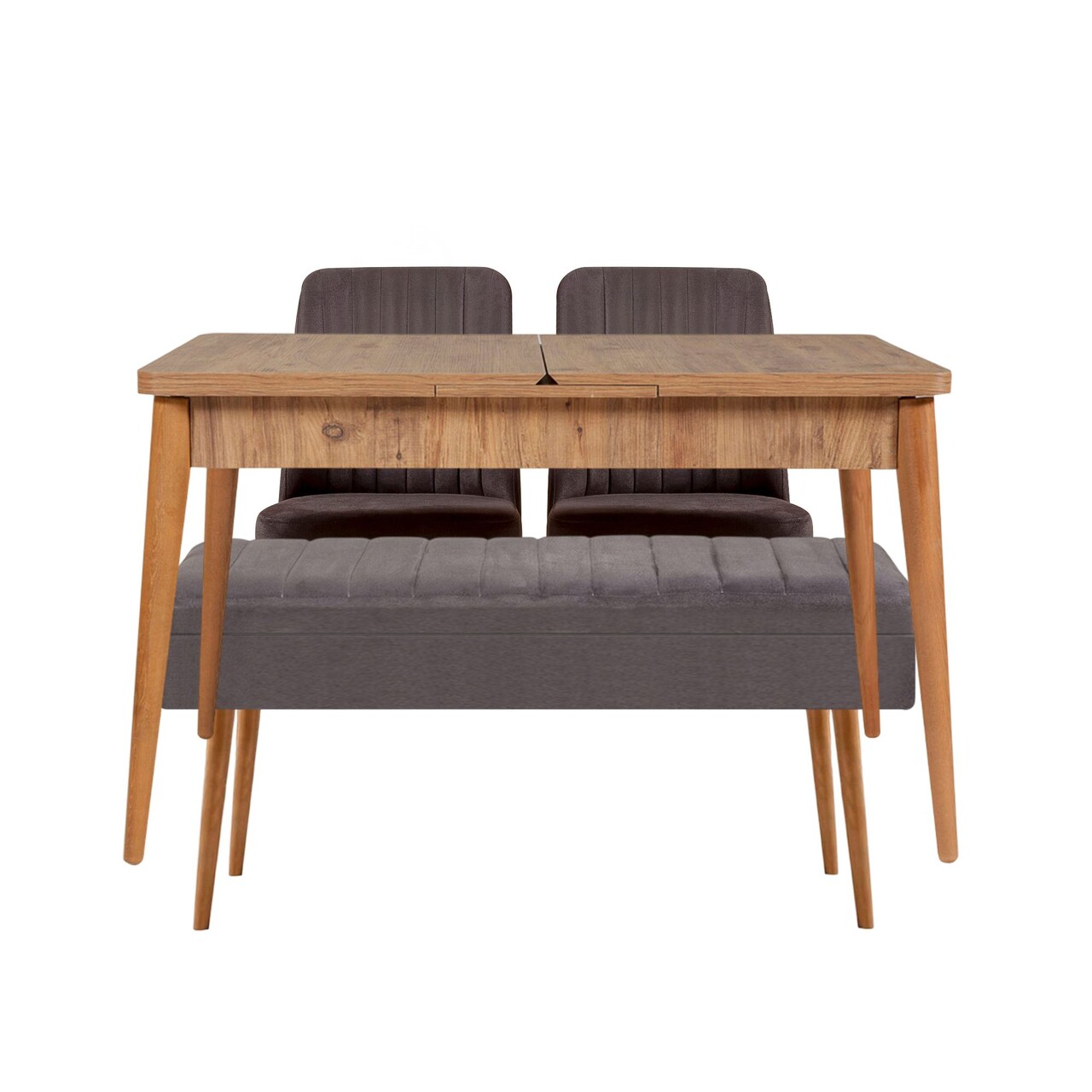 Set masa extensibila si scaune, Hanah Home, Vina 0701, Pin Atlantic / Antracit - imagine 4