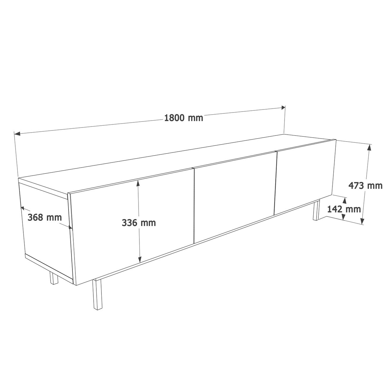 Comoda TV, Hanah Home, Coast, 180x47.3x36.8 cm, PAL, Nisip — imaginea 8