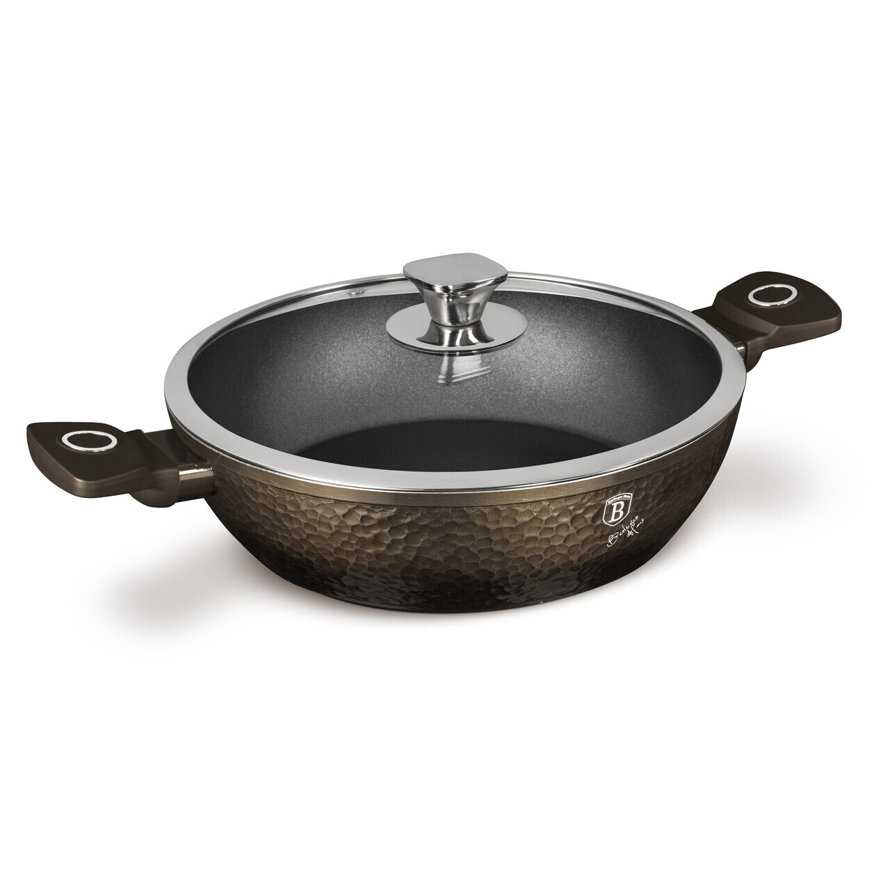 Oala cu capac Berlinger Haus, Primal Gloss, 28 cm, 3.8 L, aluminiu forjat, negru - imagine 4