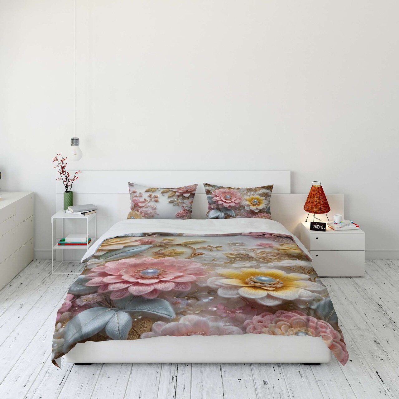 Lenjerie de pat dubla (DE) 3 piese L'essentiel Maison FLW_DVT25-16 Multicolor