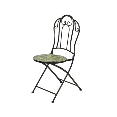 Scaun pentru gradina Palm leaf, Decoris, 39x46x92 cm, negru