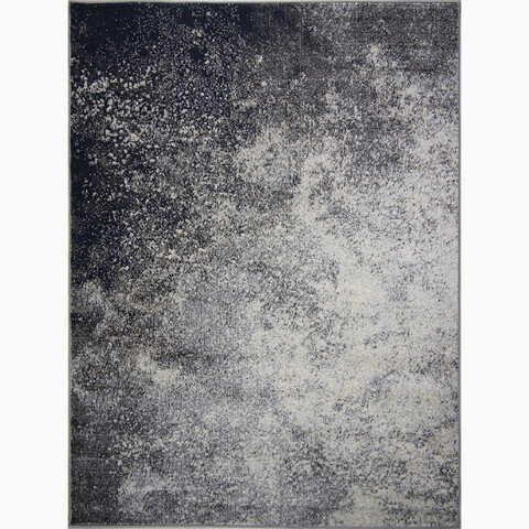 Covor de hol, Vintage 7651 , 80x300 cm, Polipropilena, Gri / Albastru închis