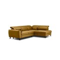 Coltar extensibil dreapta 4 locuri ELTAP, RT-45LO, Noble, 255x201x100 cm, lemn/poliester, mustar