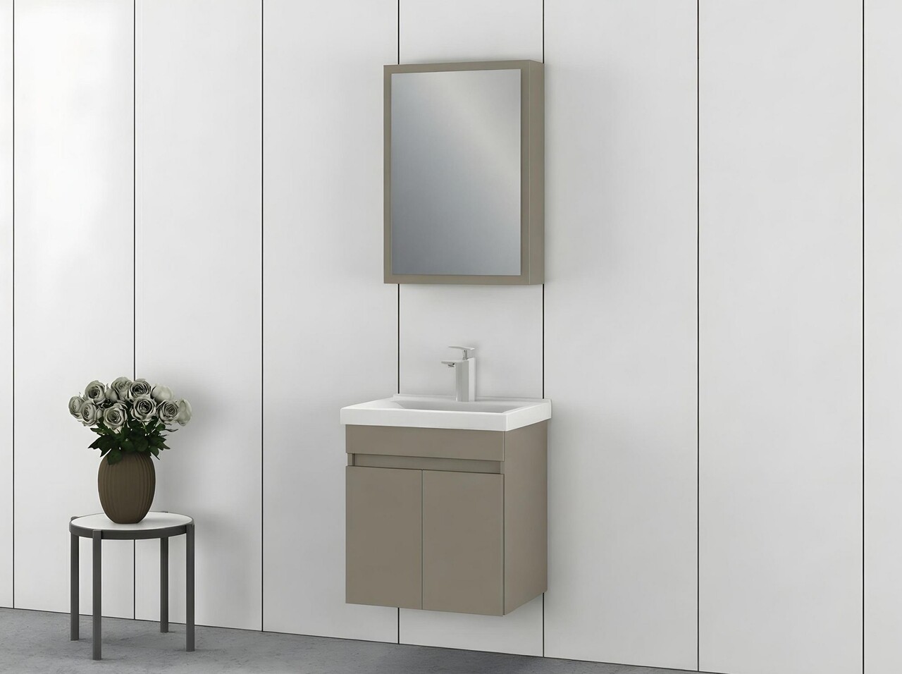 Set mobilier de baie (2 piese), Hanah Home, Amore 55, Latte - view 2