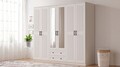 Dulap pentru haine, Rabi, Rb-075, 210x184x52 cm, Alb mat