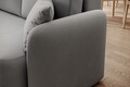 Coltar extensibil stanga 3 locuri ELTAP, Hadson, 206x150x89 cm, lemn/poliester, gri deschis