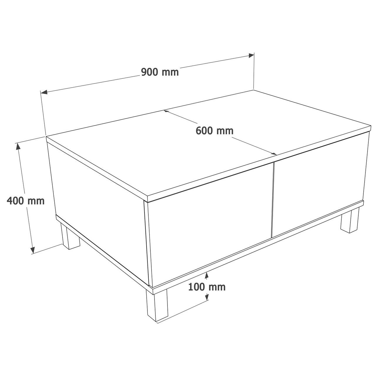 Masuta de cafea, Hanah Home, Mood, 90x40x60 cm, PAL, Nisip / Stejar — imaginea 8