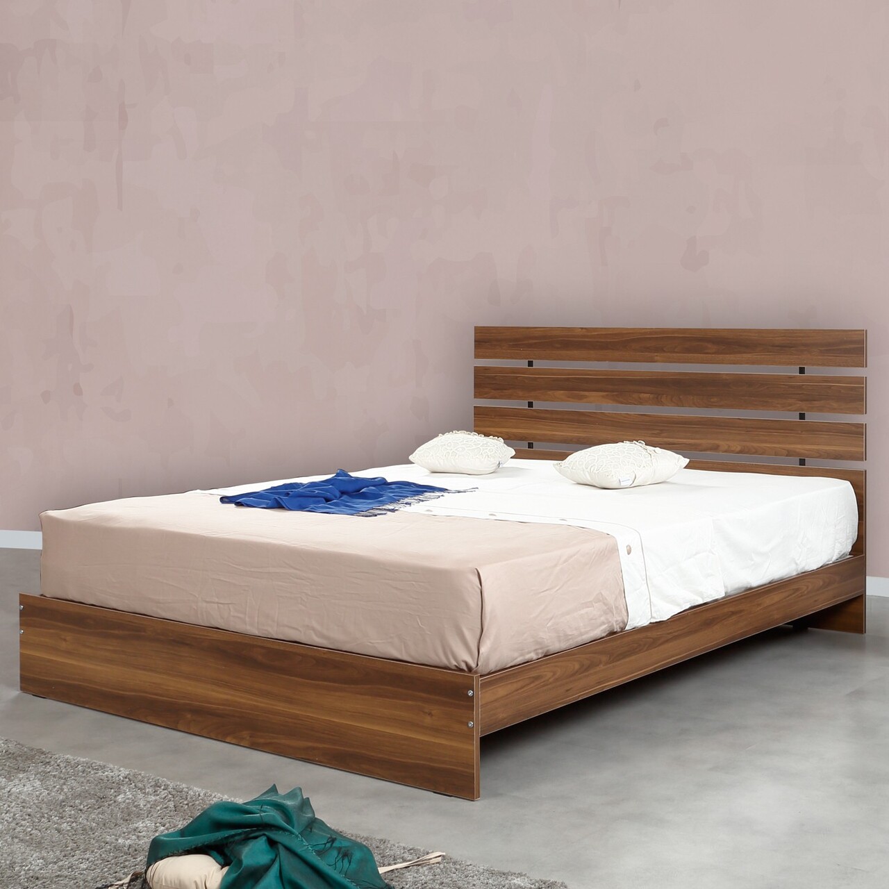 Pat dublu, Comforty, Fuga 150, 155x100x205 cm, PAL, Maro