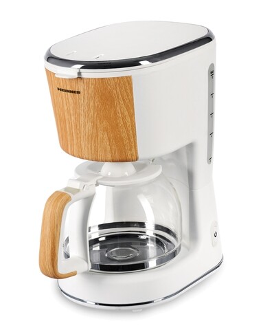 Cafetiera heinner, 900 w, 1.25 l, alb/maro