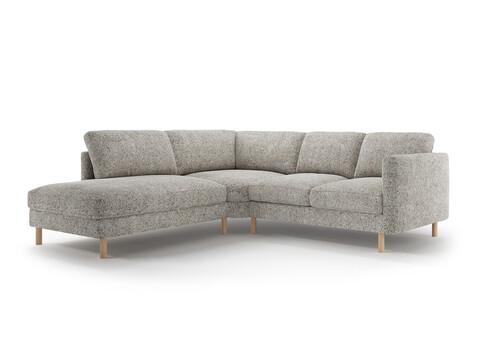 Coltar stanga 4 locuri, Eden, Micadoni, 267x234x90 cm, tesatura structurata, bej melange