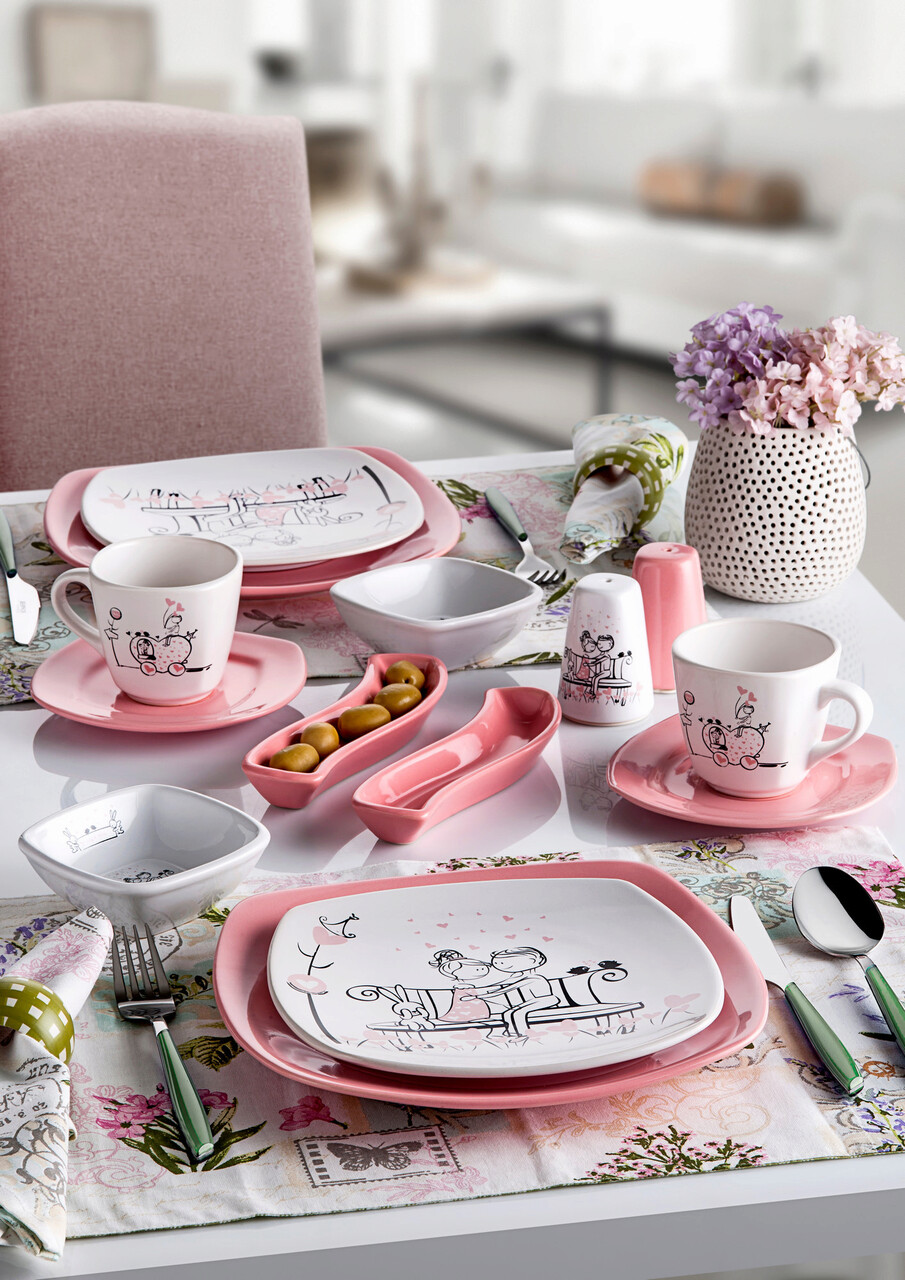 Set de mic dejun, Keramika, 275KRM1614, Ceramica, Multicolor - 1 | YEO