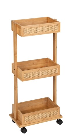 Organizator baie, Wenko, Allegre, 18.5 x 71.5 x 32 cm, bambus/ratan, natur Accesorii curatenie & organizare