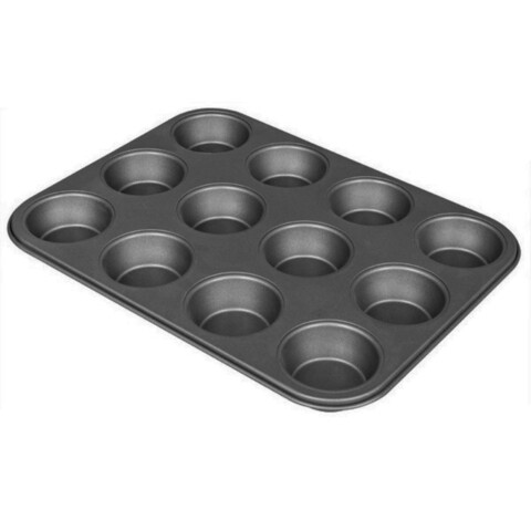 Tava de copt Muhler, MR-4013, otel carbon non-stick, 35 x 26.5 cm, gri, 12 briose