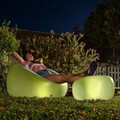 Fotoliu gonflabil cu LED multicolor si telecomanda Chight InnovaGoods, RGB, 64 x 104 x 99 cm, gri/transparent