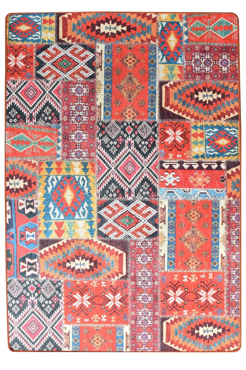 Covor, Patchwork, 100x300 cm, Multicolor